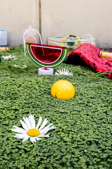 living putting green, chia!